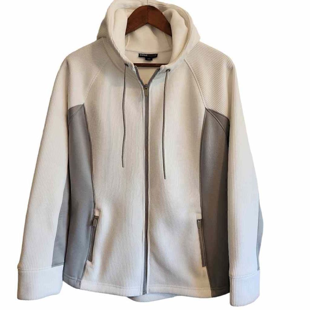 Swiss Tech Women's White Full Zip Hoodie Size Large